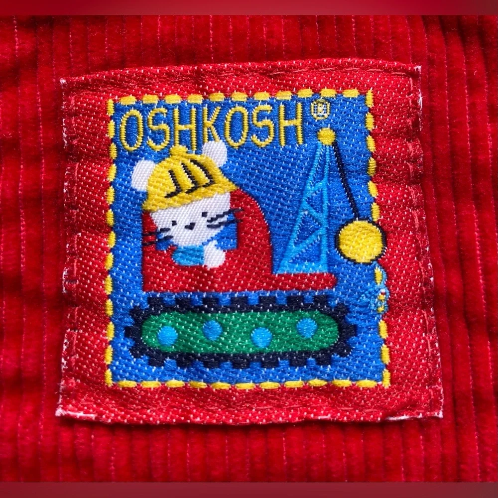 VTG 80s OshKosh B’Gosh Vestbak Red Corduroy Jogger Overalls Baby Boys 24 Months